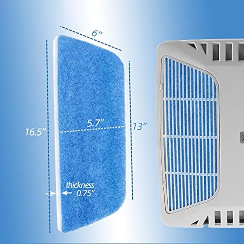 Coleman 6 X 16 Inch MERV 6 RV Air Conditioner Replacement Filters 4 Pack Polyester Blue White - Image 3