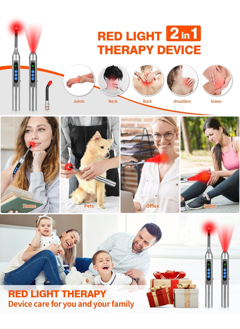 Ru syanl - 2-in-1 Portable Red Light Therapy Device for Cold Sores & Body Pain Relief – Wireless Rechargeable with Smart Display - Image 1