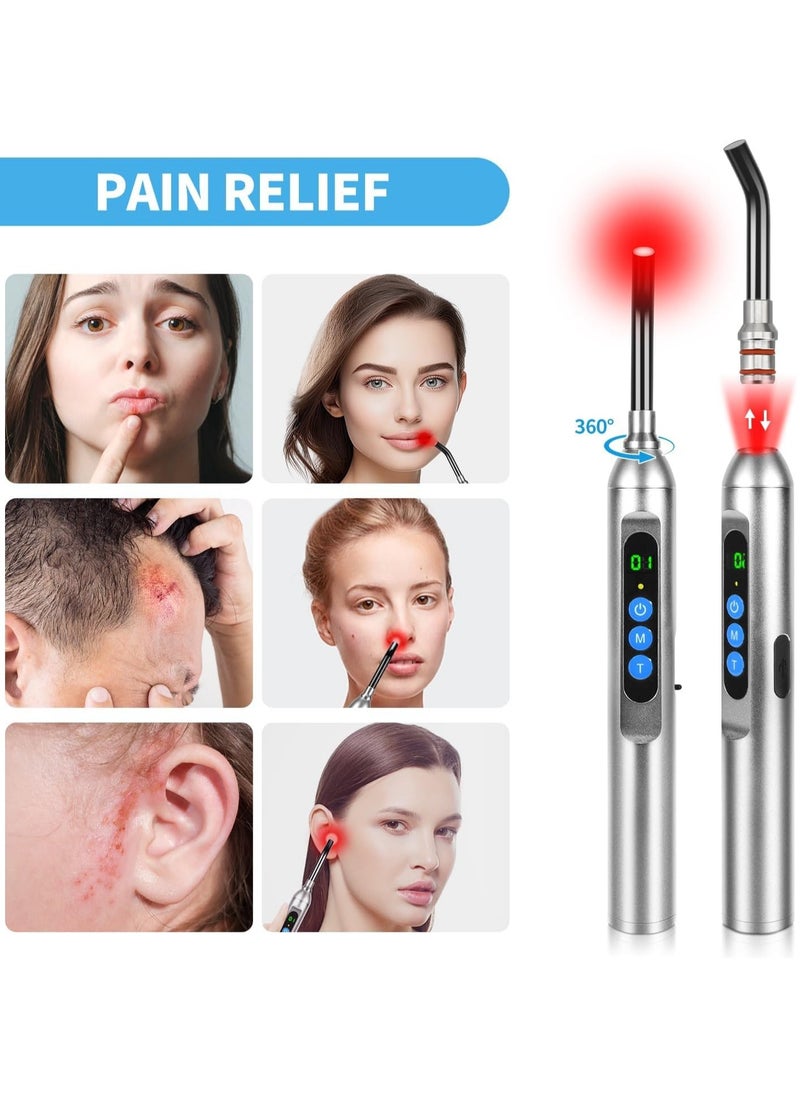 Ru syanl - 2-in-1 Portable Red Light Therapy Device for Cold Sores & Body Pain Relief – Wireless Rechargeable with Smart Display - Image 1