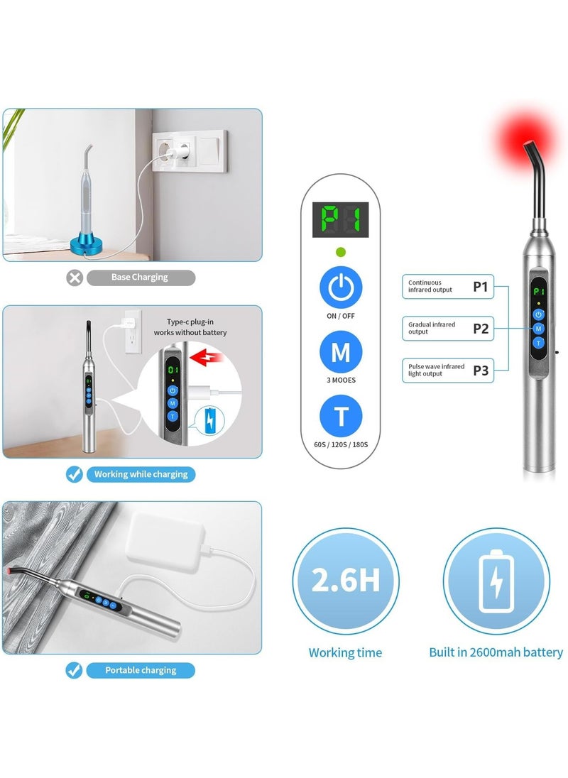 Ru syanl - 2-in-1 Portable Red Light Therapy Device for Cold Sores & Body Pain Relief – Wireless Rechargeable with Smart Display - Image 1