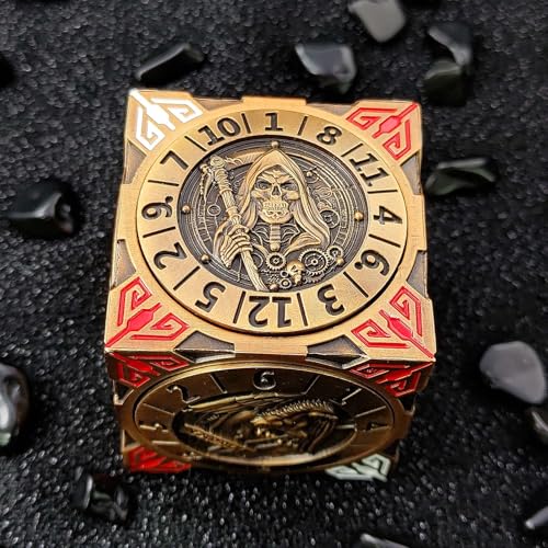 Luazuri DND Spinner Dice 7in1 Metal Dice Set with 3D Relief Dragon Design Unique Spinner Design for Dungeons Dragons Fantasy RPG Polyhedral Dice Set for DD Players DM Ancient Bronze - Image 5