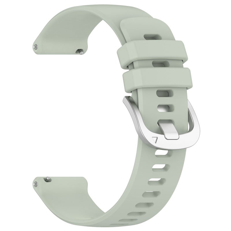 S-TOP For Garmin Vivomove Sport Liquid Glossy Silver Buckle Silicone Watch Band(Green) - Image 3