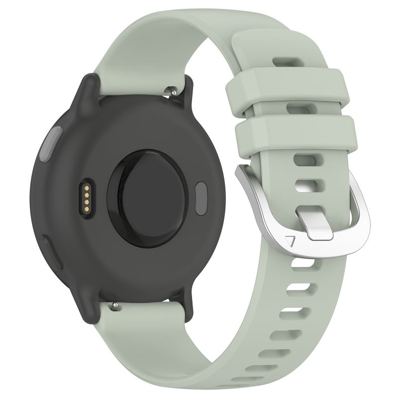 S-TOP For Garmin Vivomove Sport Liquid Glossy Silver Buckle Silicone Watch Band(Green) - Image 2