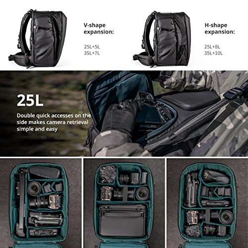 PGYTECH OneMo 2 25L33L Camera Backpack with Shoulder Bag for Photographers Waterproof Large Camera Bag for CanonNikonSonydji DroneLaptopTripod Black - Image 3