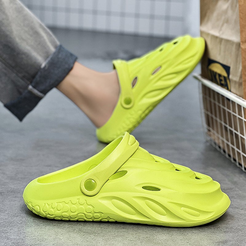 Croc Shoes Men'S Summer Outer Wear Thick-Soled Toe-Toe Slippers Coconut Beach Outdoor Sports Sandals - Image 5