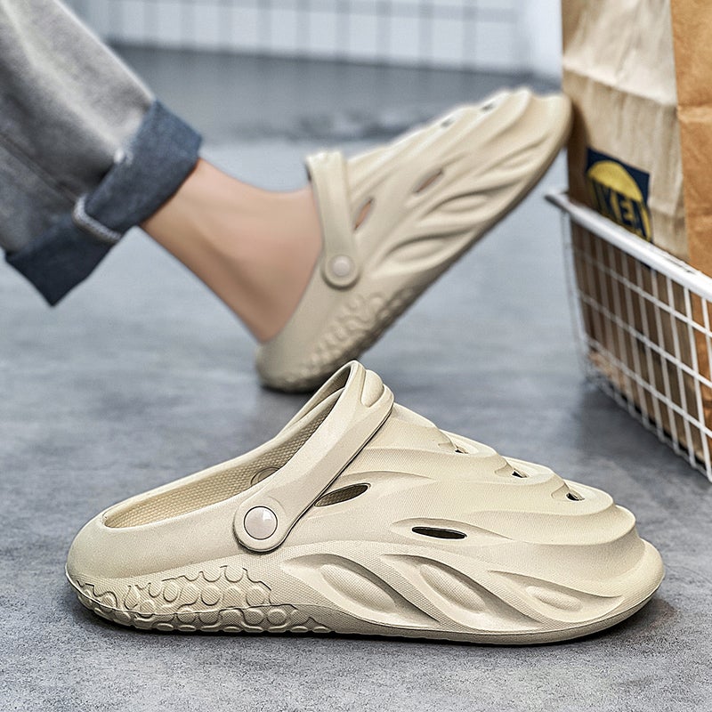 Croc Shoes Men'S Summer Outer Wear Thick-Soled Toe-Toe Slippers Coconut Beach Outdoor Sports Sandals - Image 2