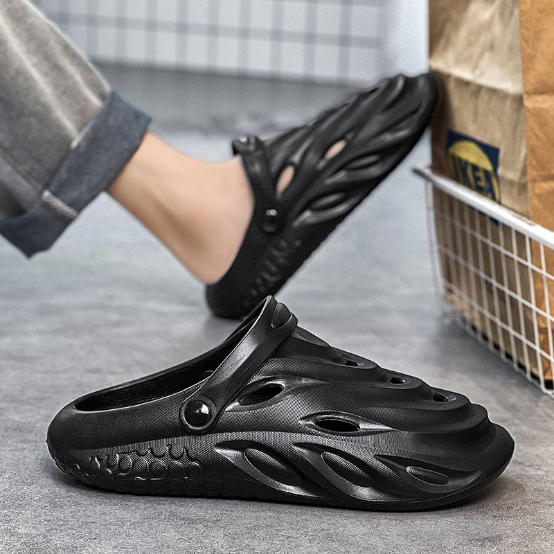 Croc Shoes Men'S Summer Outer Wear Thick-Soled Toe-Toe Slippers Coconut Beach Outdoor Sports Sandals - Image 4