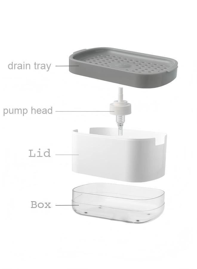 حامل إسفنجة الصابون 2 في 1 - سعة كبيرة وتصميم مانع للتسرب، أداة تخزين على سطح المطبخ - Image 2