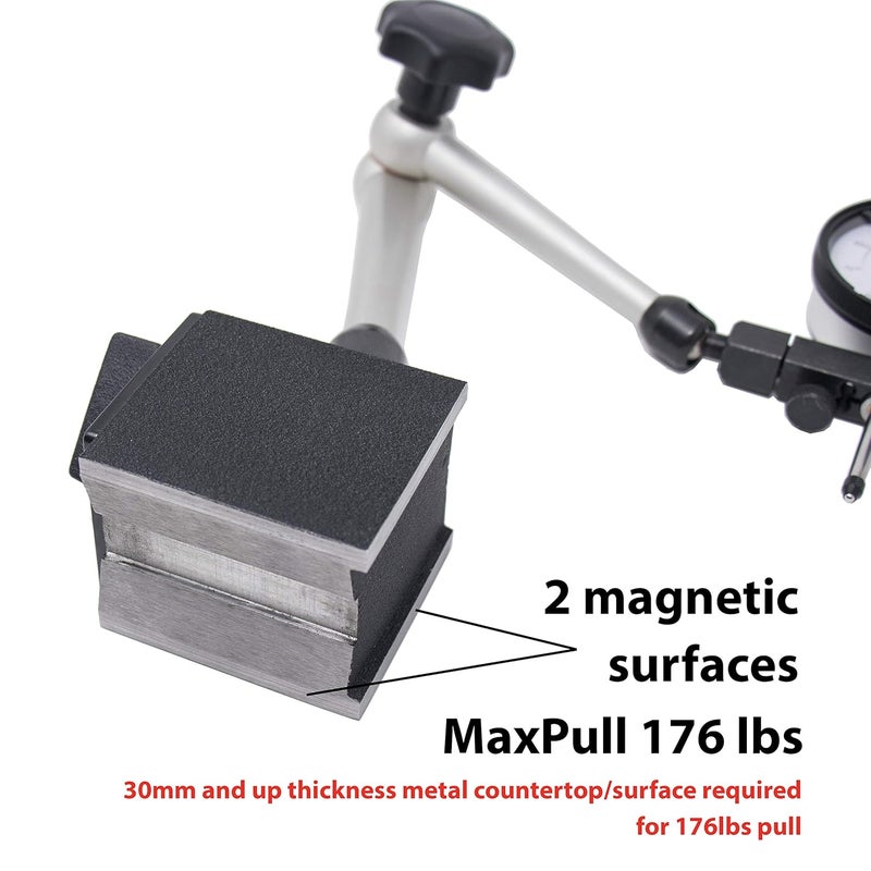 Clockwise Tools Magnetic Base, MGBR-01, Magnetic Stand for Digital Dial Indicators, 176lbs Max Pull - Image 5