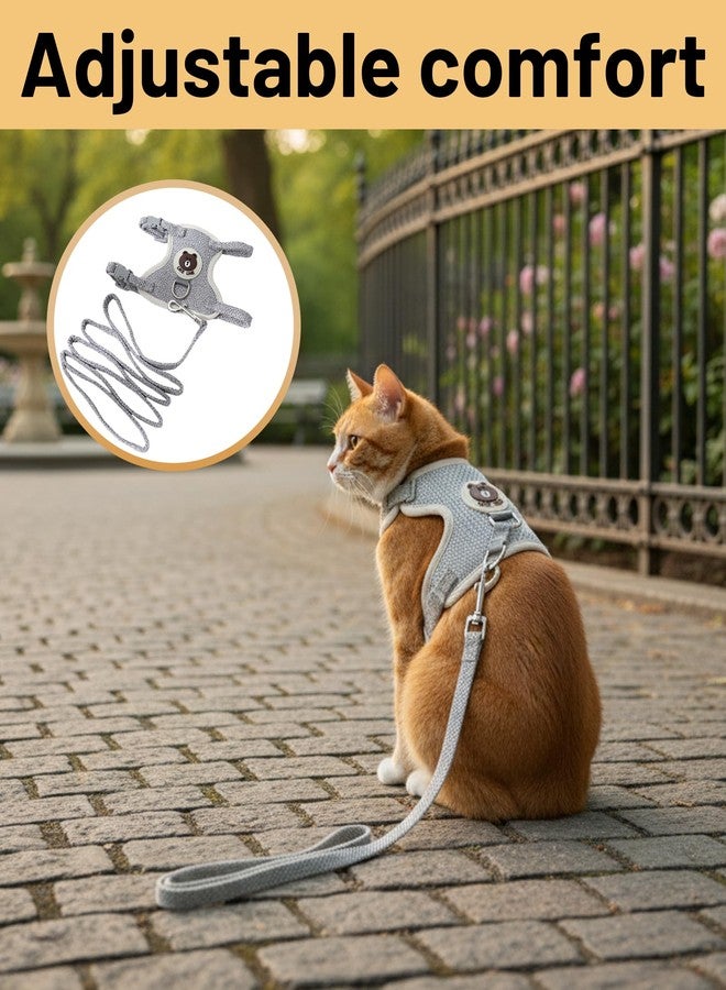 RupeeRise 2 Pcs Cat Harness and Leash Set, Adjustable Cat Belt for Persian and Indoor Cats, Lightweight Pet Vest for Urban Walks, Park Visits and Night Adventures, 120cm Leash with Comfortable Fit - Image 5