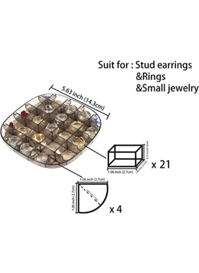 Generic - Clear Acrylic Jewelry Organizer Tray, Three-tier Tray, Jewelry Boxes, Necklaces and Earring Display Storage Boxes for Women and Girls, Dresser Organizers and Storage Boxes 3 Tiers (Black) - Image 1