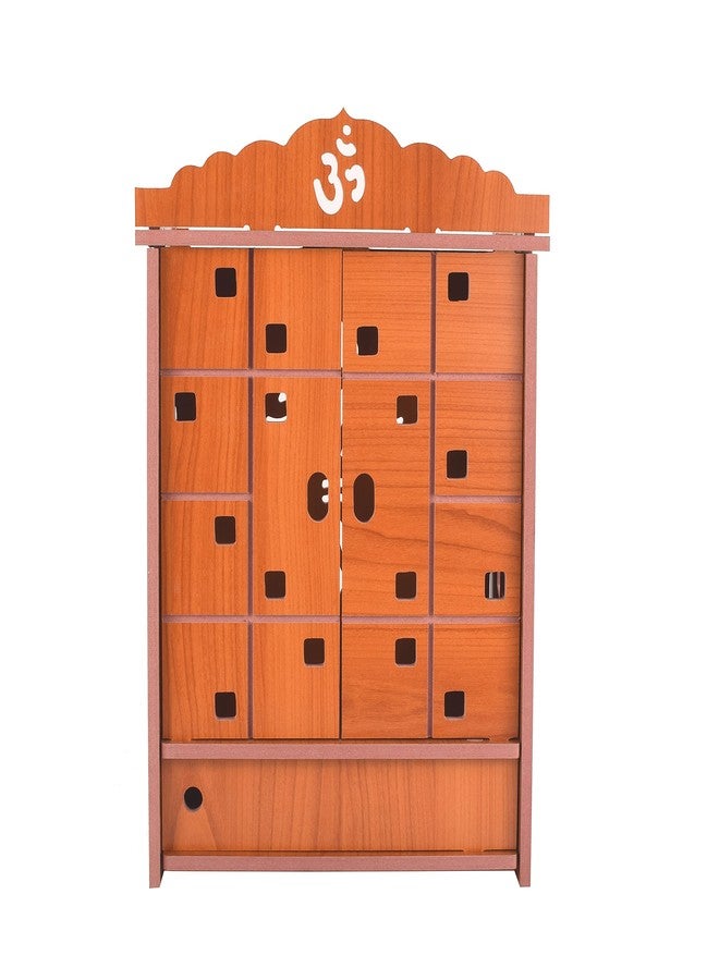 MS ENTERPRISE Art and Craft Wooden Temple For Use Office / Home / Room (orange) - Image 5