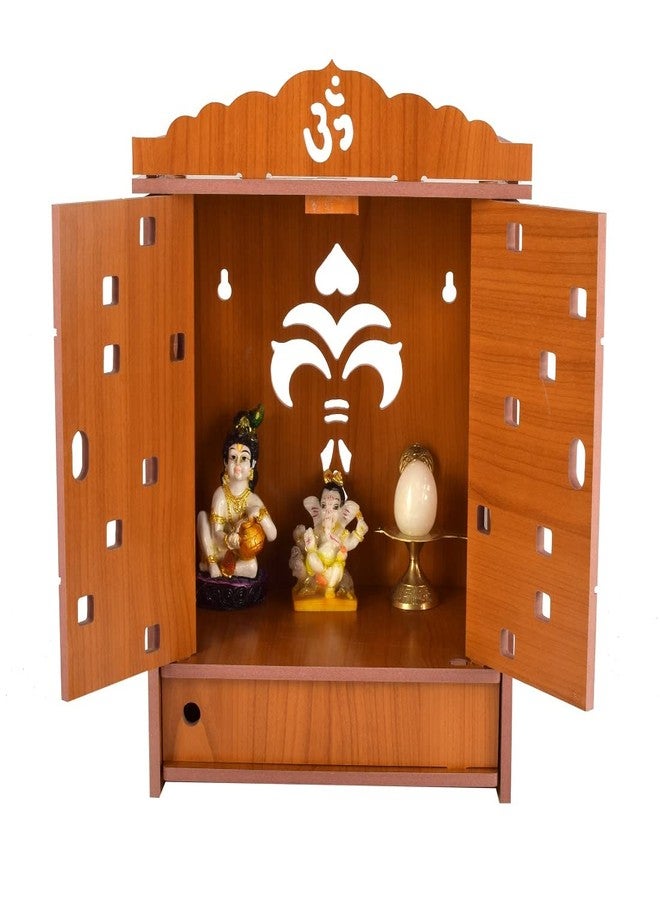 MS ENTERPRISE Art and Craft Wooden Temple For Use Office / Home / Room (orange) - Image 1