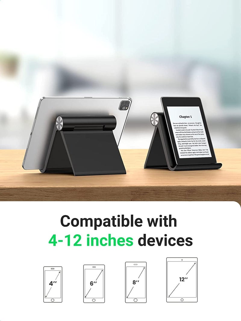STRIFF Multi Angle Tablet Tabletop Stand. Holder for iPhone, Android, Samsung, OnePlus, Xiaomi. Portable, Foldable Stand. Perfect for Bed,Office, Home, Gift and Desktop (Black) - Image 3