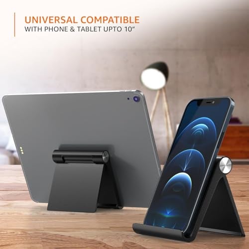 STRIFF Multi Angle Tablet Tabletop Stand. Holder for iPhone, Android, Samsung, OnePlus, Xiaomi. Portable, Foldable Stand. Perfect for Bed,Office, Home, Gift and Desktop (Black) - Image 5