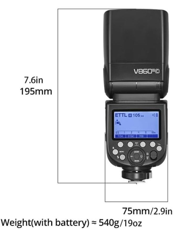 Godox Godox V860III-S TTL Speedlight Flash for Sony – 2.4G HSS Camera Flash Light with Modeling Lamp, Fast Recycle, Li-ion Battery – Professional Godox Flash for Photography  - Image 3