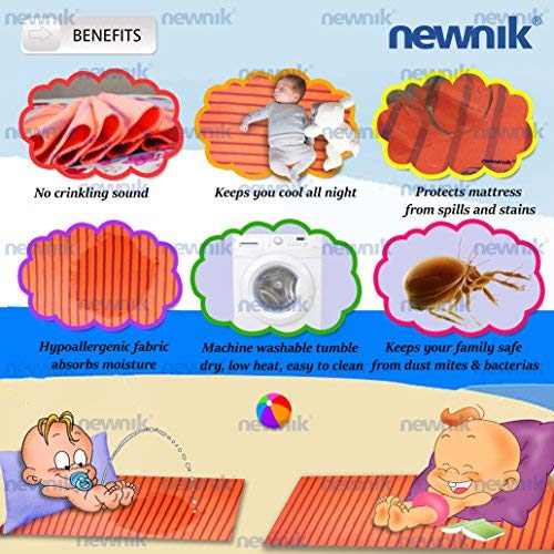 Newnik Dry Sheet Waterproof Breathable Bed Protector Cherry Red, Large - Image 2