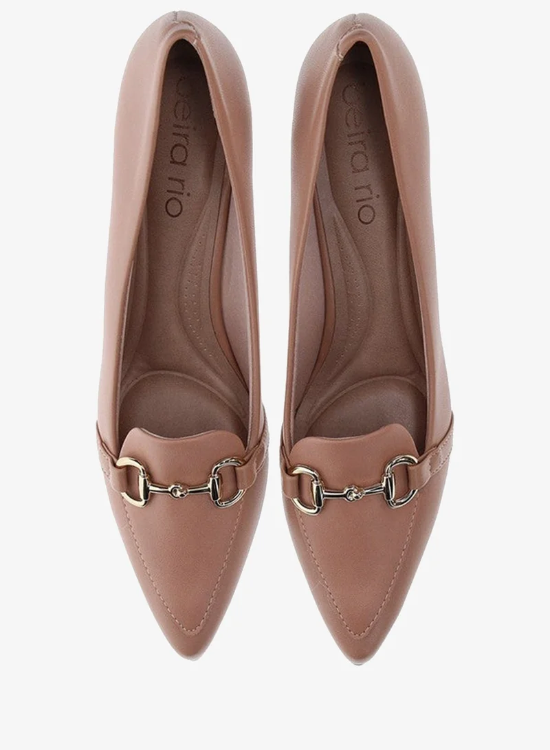 Beira Rio Nude Low Heels Pump for Women – Elegant Office Heel Shoes & Classic Pumps for Girls for Women | Best Price UAE