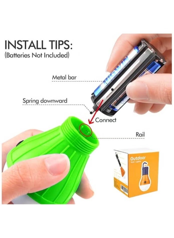 Unewshi Portable LED Camping Light, 4 Packs Tent Lamp, Tent Light Bulbs Lantern Battery Powered with Clip Hook for Emergency Backpacking, Camping - Image 5