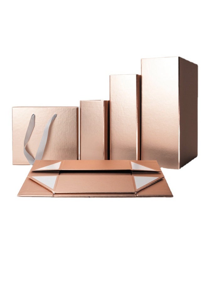 Rose Gold Flip-Top Folding Gift & Shoe Storage Box - Medium (11.0"x7.9"x3.5") - Perfect for Heels, Loafers, Sneaker Packaging - Image 5