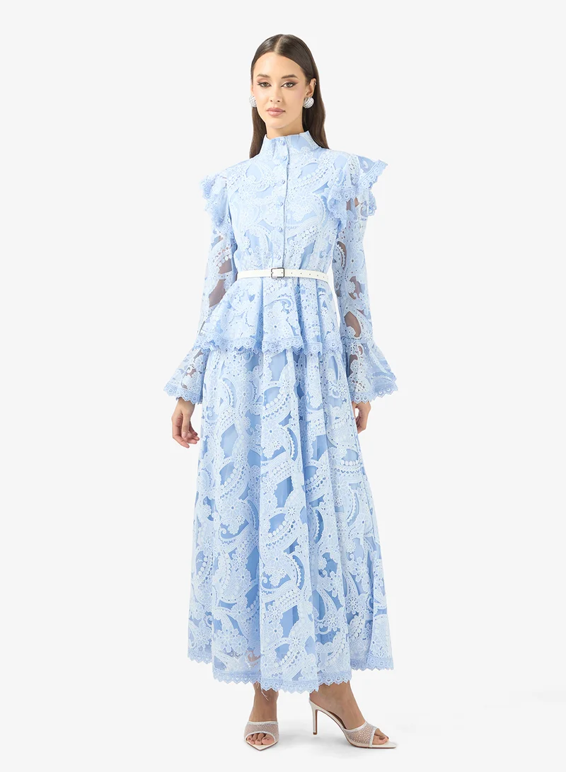 Peplum Waist Lace Dress