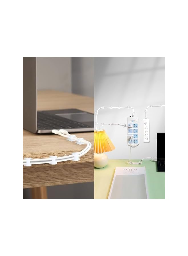 Green Tiger 100 PCS Adhesive Cable Clips,Upgraded Wall Wire Clips for Cable Management,Cable Management Staples for Under Desk, Car, Wall, TV, PC, Ethernet(Large, 50pcs White&50pcs Black) - Image 5