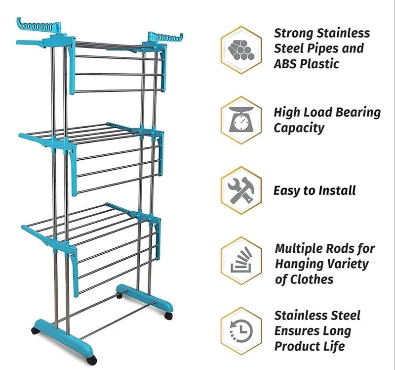 WayMore Cloth Drying Stand Jumbo 2 Poll 3 Layer - Image 5