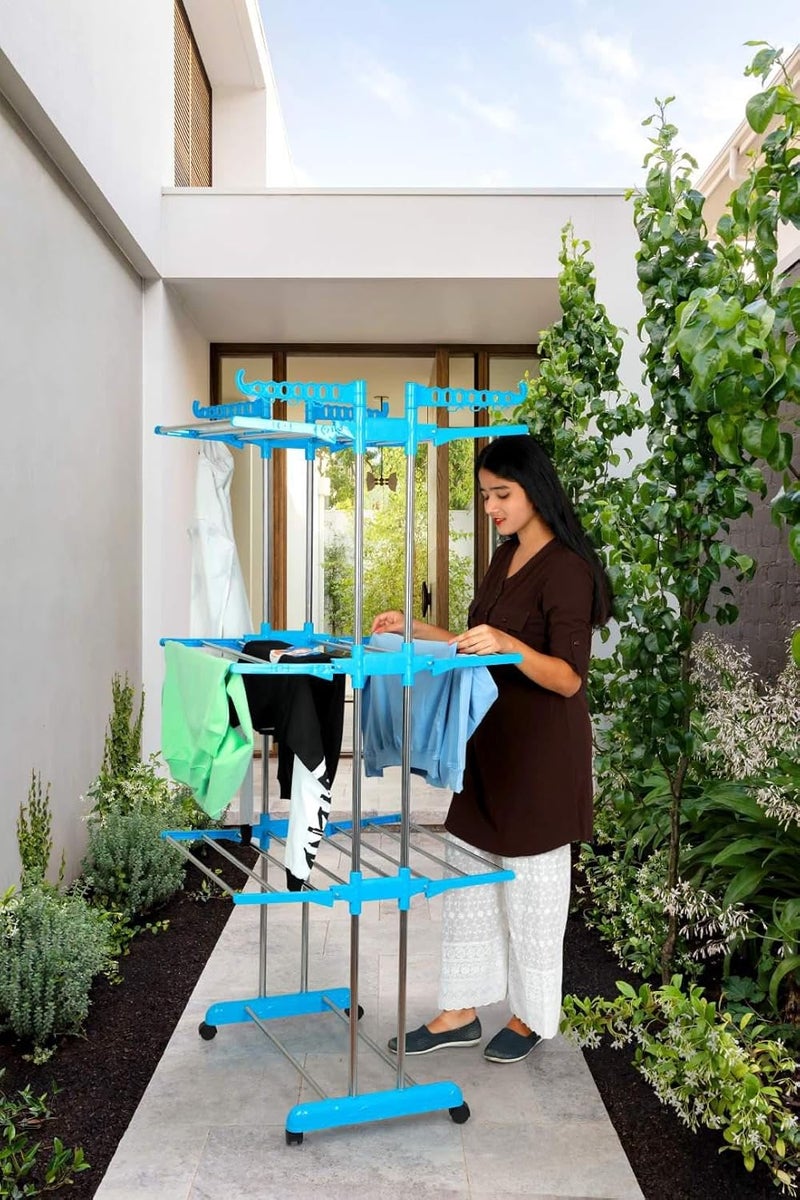 WayMore Cloth Drying Stand Jumbo 2 Poll 3 Layer - Image 1
