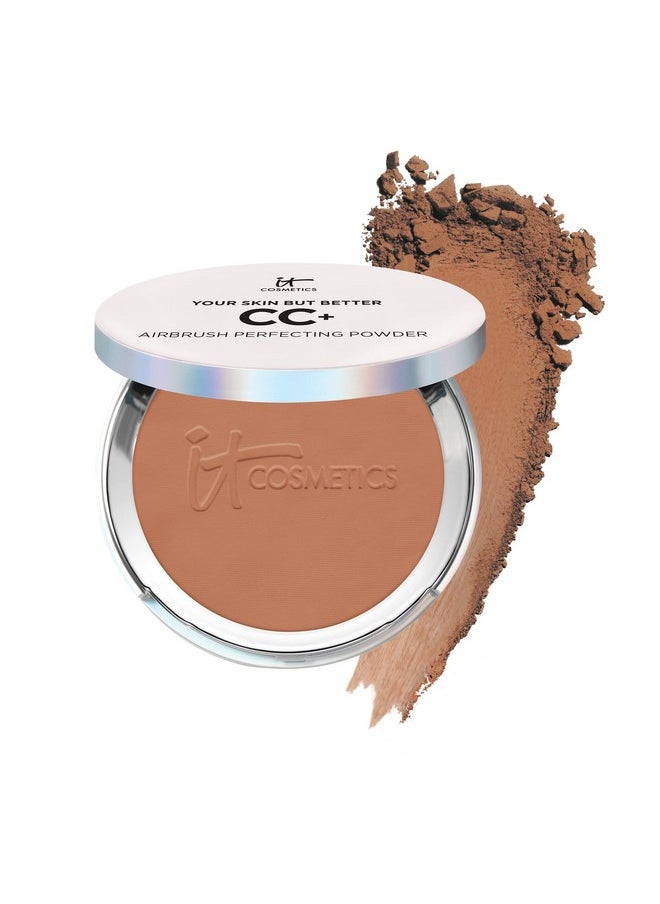 IT COSMETICS - Cc+ Airbrush Perfecting Powder Foundation Buildable Full Coverage Of Pores & Dark Spots Hydrating Face Makeup With Hydrolyzed Collagen & Niacinamide Deep 0.33 Oz - Image 1
