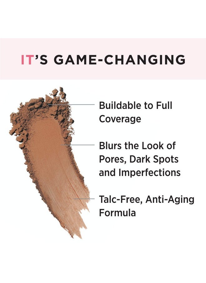 IT COSMETICS - Cc+ Airbrush Perfecting Powder Foundation Buildable Full Coverage Of Pores & Dark Spots Hydrating Face Makeup With Hydrolyzed Collagen & Niacinamide Deep 0.33 Oz - Image 1