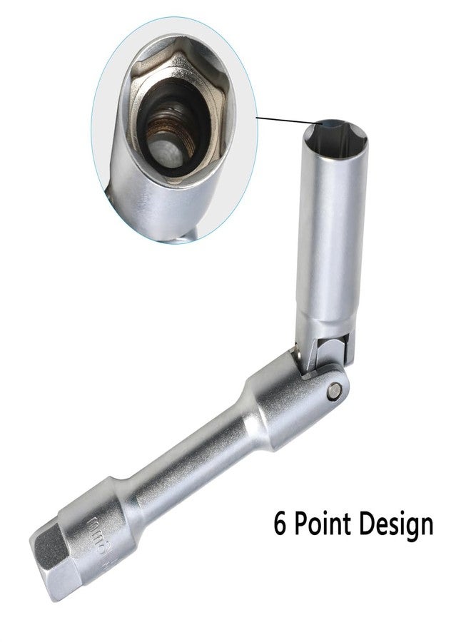 DPTOOL 6pcs 3/8" Drive Extra Long Glow Plug Socket Set, 180 Degree Universal Joint Swivel Spark Plug Socket Set, 6 Point Glow Plug Removal and Installation Tool 8mm 9mnm 10mm 12mm 14mm 16mm - Image 4