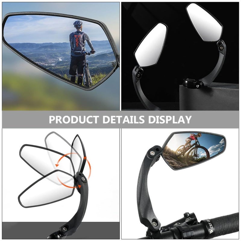 Bicycle Rearview Mirror 360 Degree Rotatable ABS Handlebar Mount Left Side Safe Outdoor Cycling Accessory - Image 4