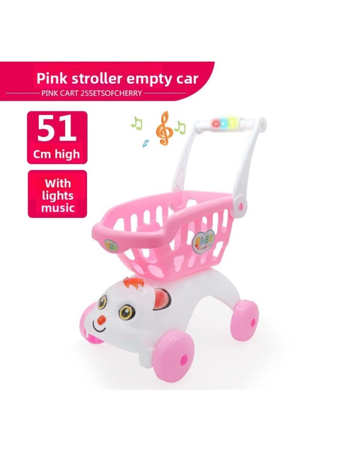 Children's Shopping Cart Toy Trolley Pretend Play Simulation Supermarket Trolley Fruit And Vegetable Cutting Set Shopping Cart