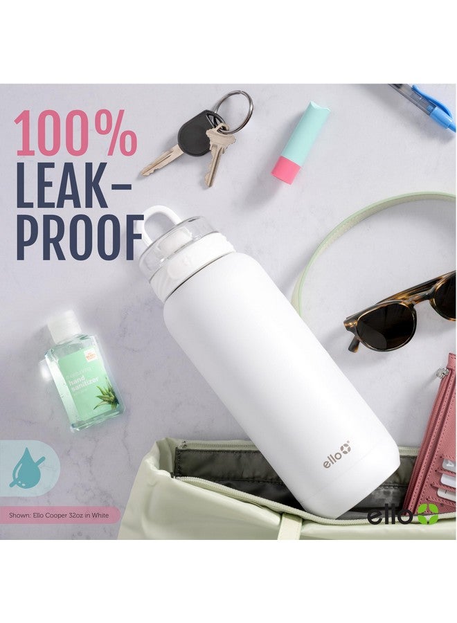 Ello Cooper 22oz Stainless Steel Water Bottle with Straw and Carry Handle, Double Walled and Vacuum Insulated Metal, Leak Proof Locking Lid with Soft Silicone Spout, Reusable, BPA Free, Sage - Image 5