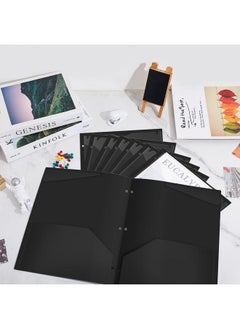 Henoyso 24 Pack Plastic File Folders With Clear Front Pocket And 3 Holes For 3 Ring Binder, Letter Size, Black  - Image 4
