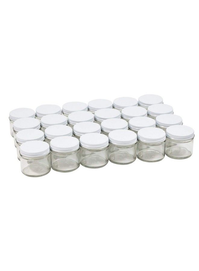 Pinnacle Mercantile 2 Oz Glass Jars Containers Spice Straight Sided With White Metal Lids 24 Ct Case - Image 1