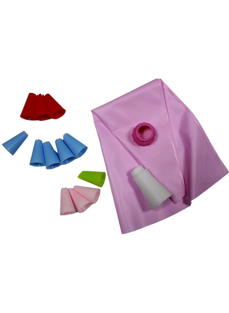 Spaceshoop Icing Piping Bags And Stainless Steel Nozzle Set Multicolour 