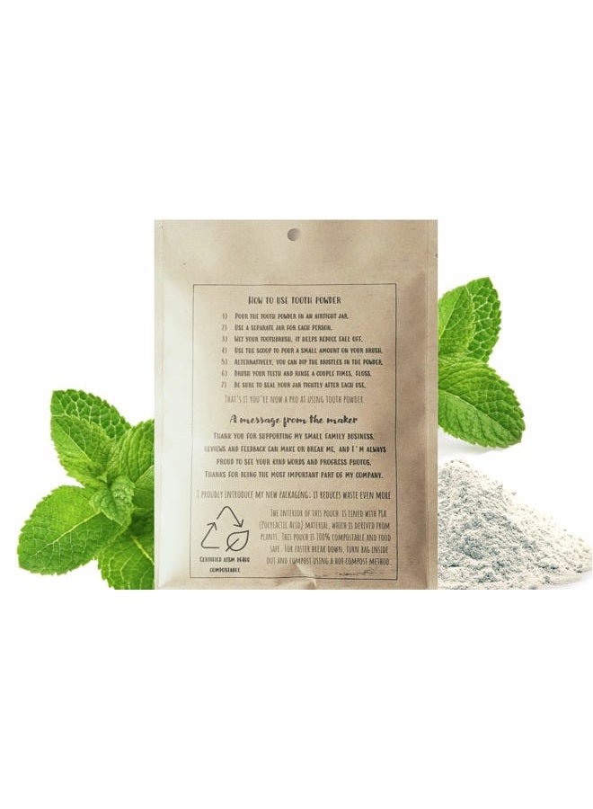 SIMPLY SOONEY Zero Waste up to 6 Month Supply I Organic Vegan Fluoride Free Tooth Powder I Dual Mint Flavor I Ships Without Any Plastic Packaging (Zero Waste Bag) - Image 2