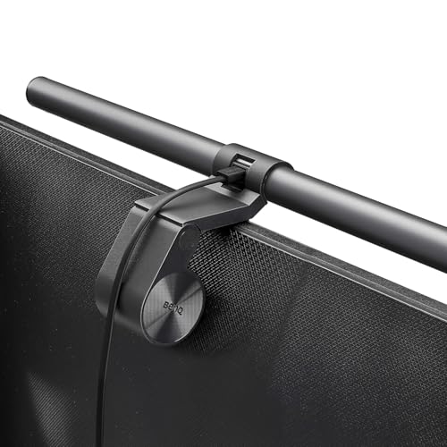 BenQ ScreenBar Plus e-Reading LED كمبيوتر شاشة ضوء مصباح مع قرص سطح المكتب, التعتيم التلقائي وتعديل اللون, بدون وهج الشاشة, توفير المساحة, يعمل بالـ USB, فضي غير لامع, صغير - Image 2