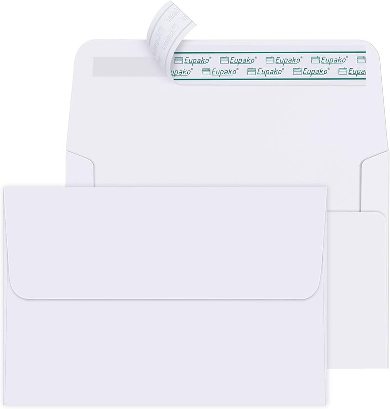 Eupako A4 White Photo Envelopes 4x6, 250 Pack Self Seal Envelopes for 4x6 Cards, Photos, Invitations, Wedding, Graduation, Baby Shower, 4.25 x 6.25 Inches - Image 1