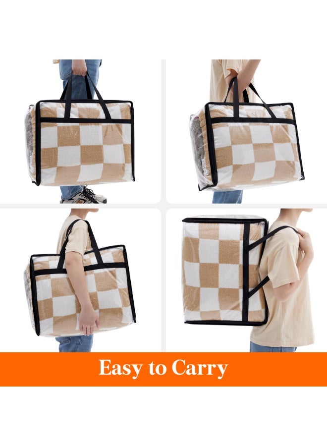 4 Pack Clear Clothes Storage Bags, 40L Plastic Blanket Storage Bags, Vinyl Foldable Moving Bags with Zipper, Closet Organizers and Storage Containers for Bedding, Duvet, Comforter - Image 5
