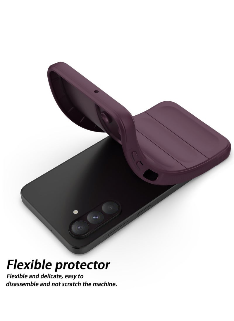 حافظة حماية ممتازة من السيليكون الخلفي متوافقة مع حافظة سامسونج جالاكسي A05S Magic Shield المقاومة للصدمات مع حماية الكاميرا (أحمر خمري)