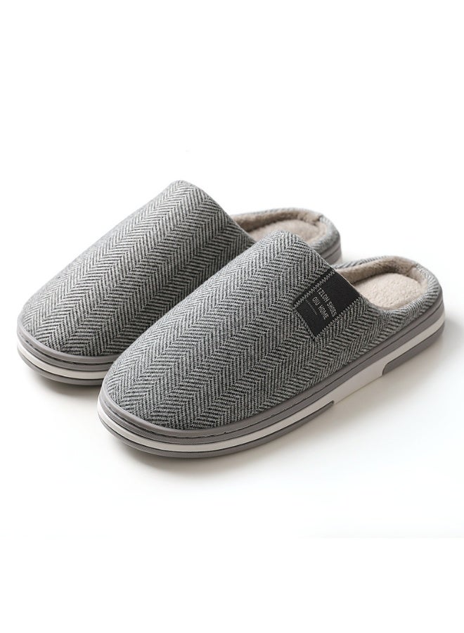 New Men's Home Non-Slip Cotton Slippers - Essential for Autumn and Winter Warmth 