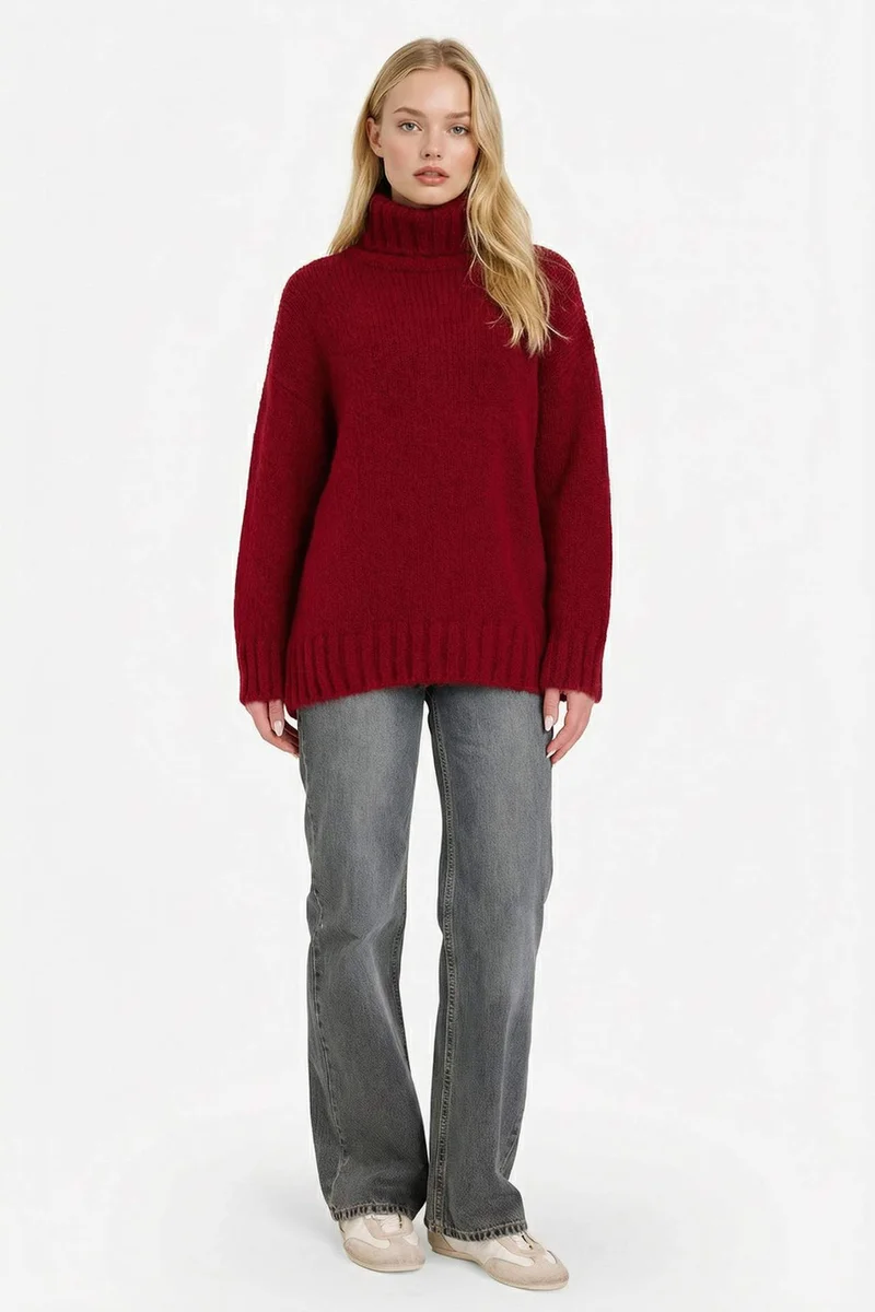 DeFacto Oversize Fit Turtleneck Pullover