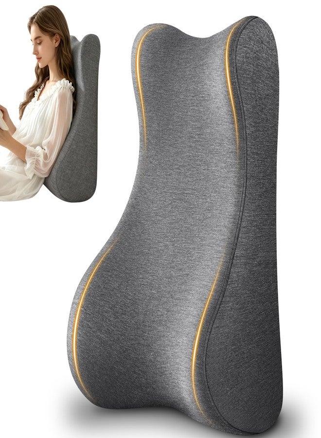 JIPORIER Reading Pillow for Bed,Ergonomic Wedge Pillow Headboard,Memory Foam Back Support Pillow for Bed Sitting Up Adult Sleeping,Wedge Headboard Pillow for Sleep Apne on Bedrest Couch Floor,Grey - Image 1