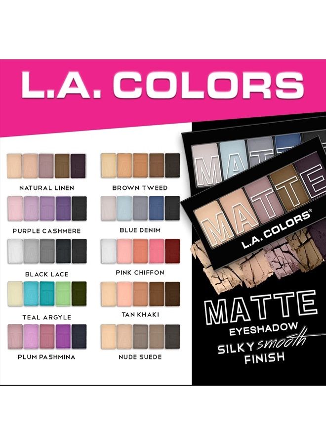 L.A. Colors 5 Color Matte Eyeshadow, Purple Cashmere, 0.25 Oz - Image 3