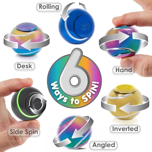 bopster Metal Spin Ball Fidget Hand Spinner Premium Desk Toy for Kids Teens Adults Stress Anxiety Relief Autism ADHD ADD Ideal Christmas Stocking Filler Glow in The Dark - Image 5