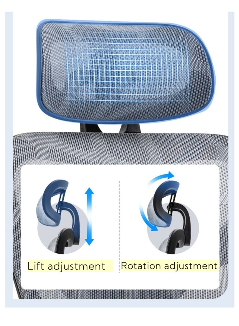 كراسي مكتب مريح - كراسي مكتب الدوارة مع مسند ذراع قابل للتعديل / دعم الخصر وعجلات شفرة - شبكة الكمبيوتر / كرسي دوار التنفيذية ( أسود ) - Image 5