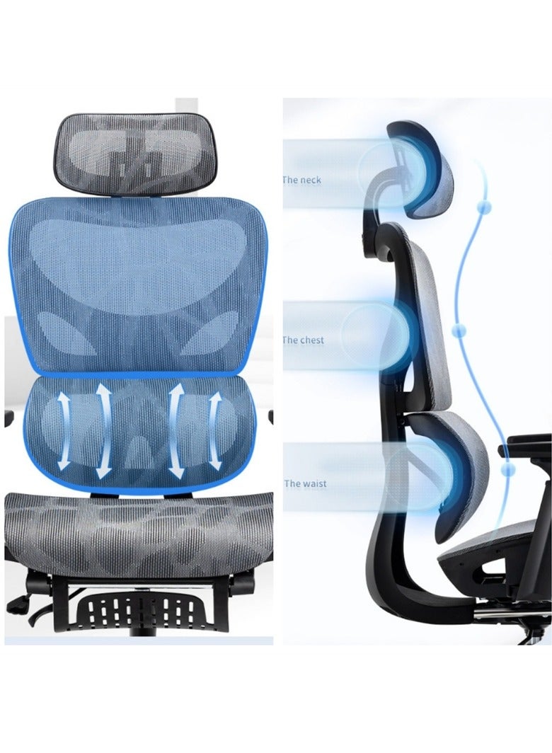 كراسي مكتب مريح - كراسي مكتب الدوارة مع مسند ذراع قابل للتعديل / دعم الخصر وعجلات شفرة - شبكة الكمبيوتر / كرسي دوار التنفيذية ( أسود ) - Image 2