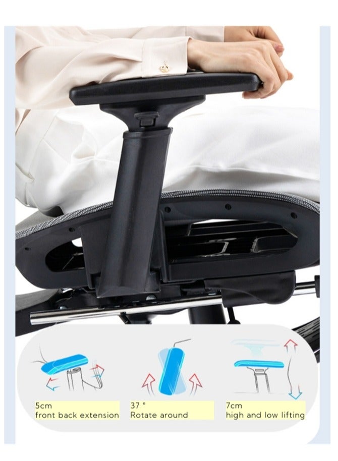 كراسي مكتب مريح - كراسي مكتب الدوارة مع مسند ذراع قابل للتعديل / دعم الخصر وعجلات شفرة - شبكة الكمبيوتر / كرسي دوار التنفيذية ( أسود ) - Image 4